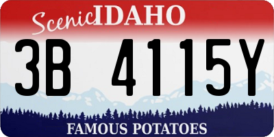 ID license plate 3B4115Y