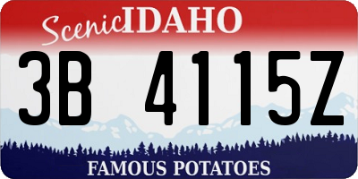 ID license plate 3B4115Z