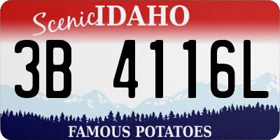 ID license plate 3B4116L