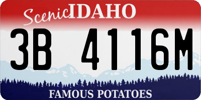 ID license plate 3B4116M