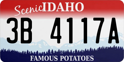 ID license plate 3B4117A
