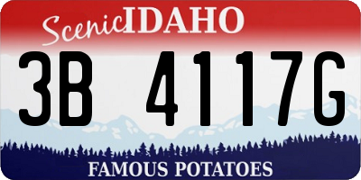 ID license plate 3B4117G