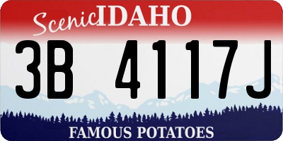 ID license plate 3B4117J