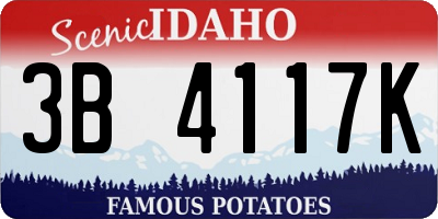 ID license plate 3B4117K