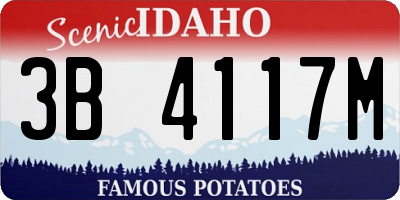 ID license plate 3B4117M