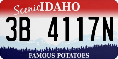 ID license plate 3B4117N