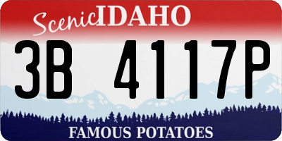 ID license plate 3B4117P