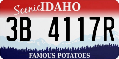 ID license plate 3B4117R