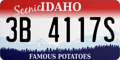 ID license plate 3B4117S