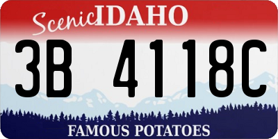 ID license plate 3B4118C