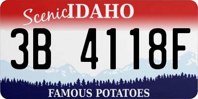 ID license plate 3B4118F