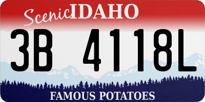 ID license plate 3B4118L