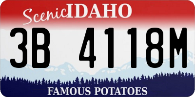 ID license plate 3B4118M