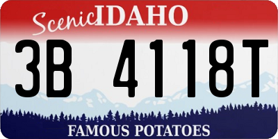 ID license plate 3B4118T