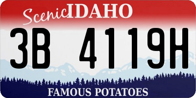 ID license plate 3B4119H