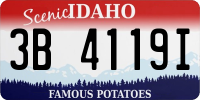 ID license plate 3B4119I