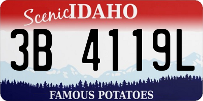 ID license plate 3B4119L