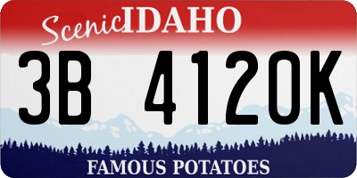 ID license plate 3B4120K