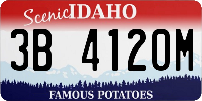 ID license plate 3B4120M