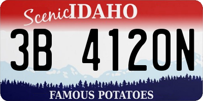 ID license plate 3B4120N