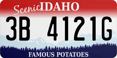 ID license plate 3B4121G