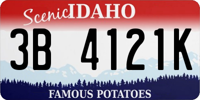 ID license plate 3B4121K