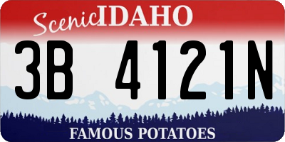 ID license plate 3B4121N