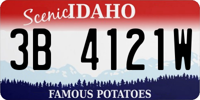 ID license plate 3B4121W