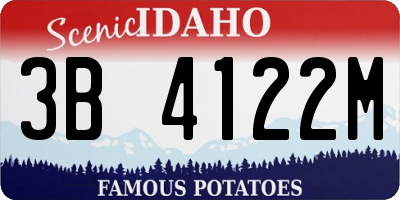 ID license plate 3B4122M