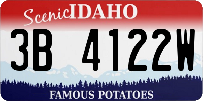 ID license plate 3B4122W