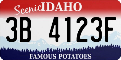 ID license plate 3B4123F