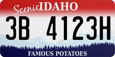 ID license plate 3B4123H