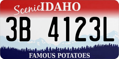 ID license plate 3B4123L