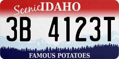ID license plate 3B4123T