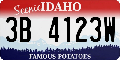 ID license plate 3B4123W