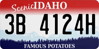 ID license plate 3B4124H