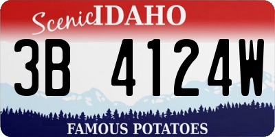 ID license plate 3B4124W