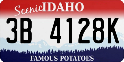 ID license plate 3B4128K