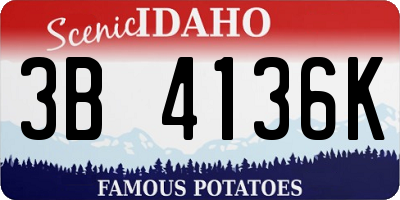 ID license plate 3B4136K