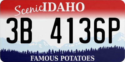 ID license plate 3B4136P