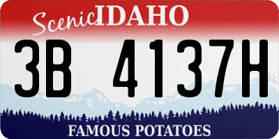 ID license plate 3B4137H