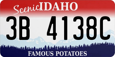 ID license plate 3B4138C