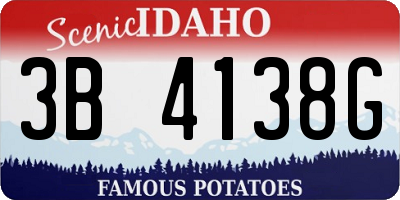 ID license plate 3B4138G