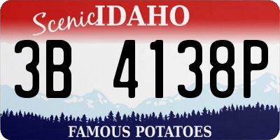 ID license plate 3B4138P