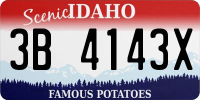 ID license plate 3B4143X