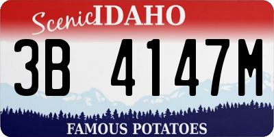 ID license plate 3B4147M