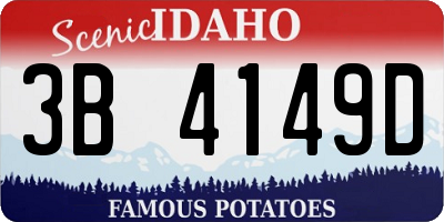 ID license plate 3B4149D