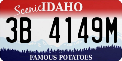 ID license plate 3B4149M