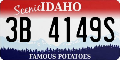 ID license plate 3B4149S