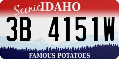 ID license plate 3B4151W
